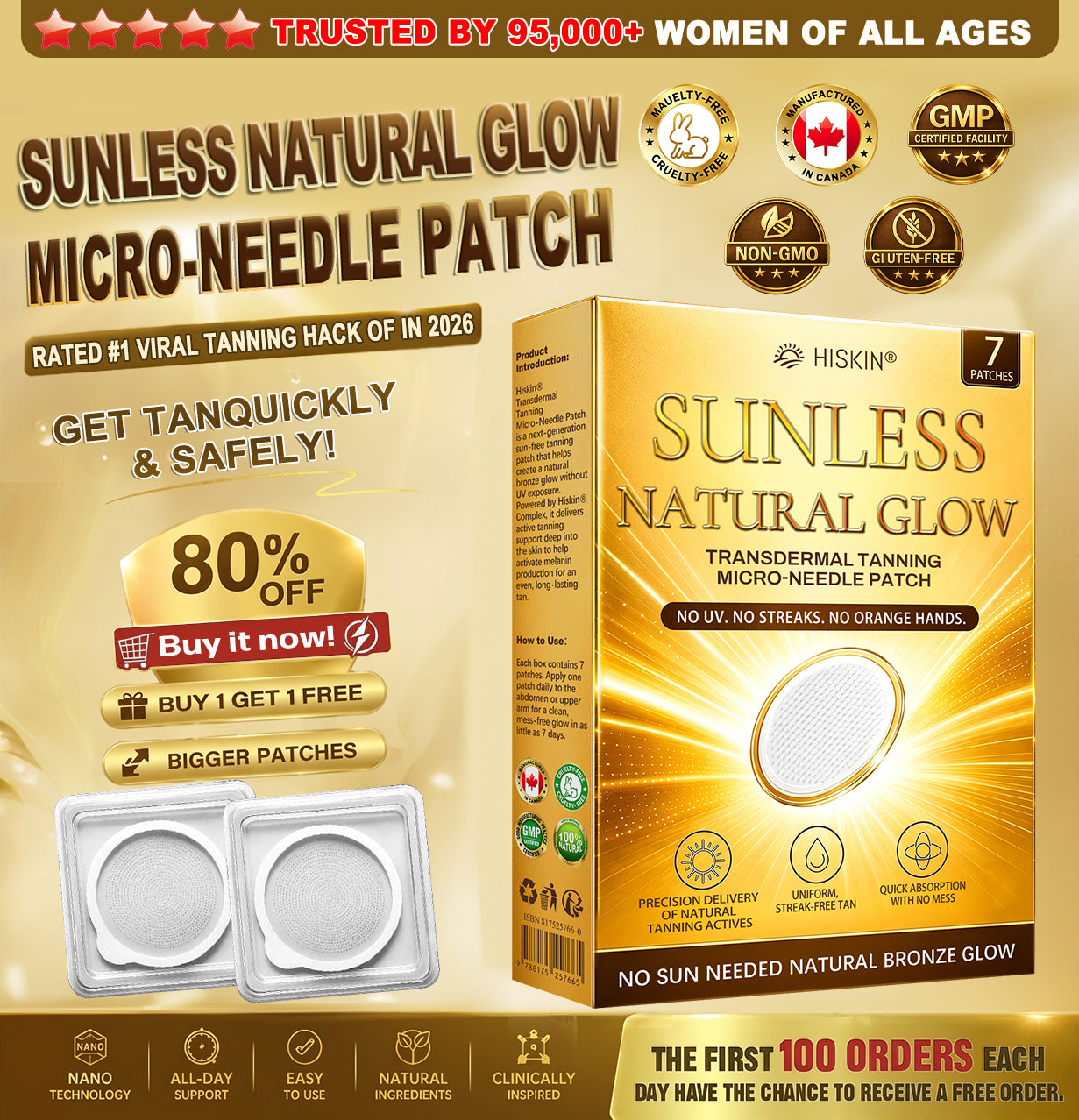 𝑶𝒇𝒇𝒊𝒄𝒊𝒂𝒍 𝑺𝒕𝒐𝒓𝒆 | ☀️☀️ 𝐇𝐢𝐬𝐤𝐢𝐧® 𝐒𝐮𝐧𝐥𝐞𝐬𝐬 𝐍𝐚𝐭𝐮𝐫𝐚𝐥 𝐆𝐥𝐨𝐰 𝐓𝐚𝐧𝐧𝐢𝐧𝐠 𝐌𝐢𝐜𝐫𝐨𝐧𝐞𝐞𝐝𝐥𝐞 𝐏𝐚𝐭𝐜𝐡 🇨🇦 (𝐉𝐮𝐬𝐭 𝐨𝐧𝐜𝐞 𝐚 𝐝𝐚𝐲) 𝐕𝐢𝐬𝐢𝐛𝐥𝐞 𝐁𝐫𝐨𝐧𝐳𝐞 𝐆𝐥𝐨𝐰 𝐢𝐧 𝟕 𝐃𝐚𝐲𝐬 ✅ 𝐍𝐨 𝐔𝐕, 𝐍𝐨 𝐎𝐫𝐚𝐧𝐠𝐞, 𝐍𝐨 𝐒𝐭𝐫𝐞𝐚𝐤𝐬, 𝐍𝐨 𝐃𝐇𝐀, 𝐍𝐨 𝐌𝐞𝐬𝐬.