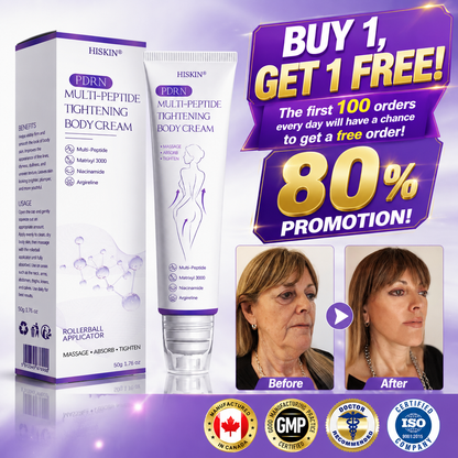HISKIN® PDRN Multi-Peptide Massaging Body Roller Cream- Anti-aging, Hydrating, Skin Firming & Lifting, Skin Repair, Even Tone, Acne and Dark Spot Treatment, Wart and Mole Removal, and Psoriasis Relief.